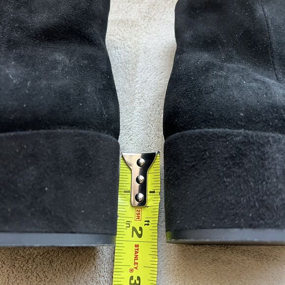 VINCE Black Suede Leather Ankle Boots Women’s 7 M Soft Square Toe Side Zip - Picture 11 of 15